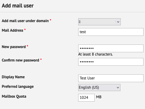 iRedMail User Configuration iRedMail User Configuration